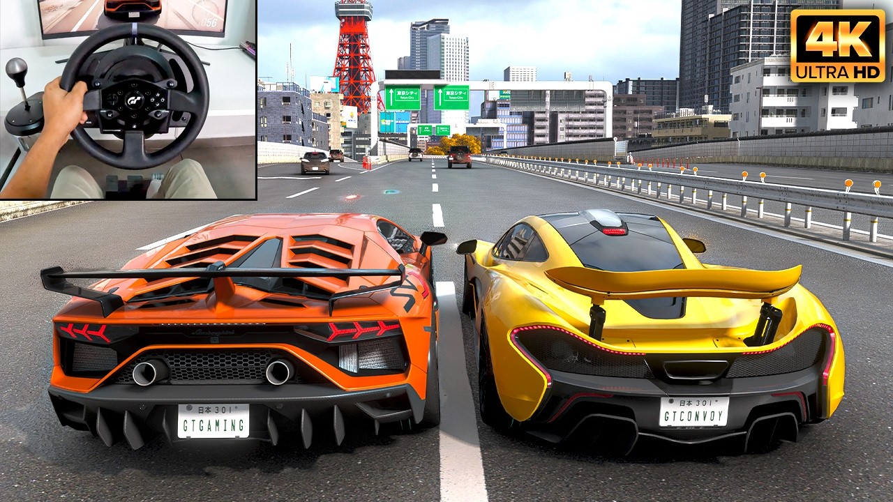 1000HP Lamborghini Aventador SVJ & 900HP McLaren P1 | Forza Horizon 6 | Thrustmaster T300RS gameplay