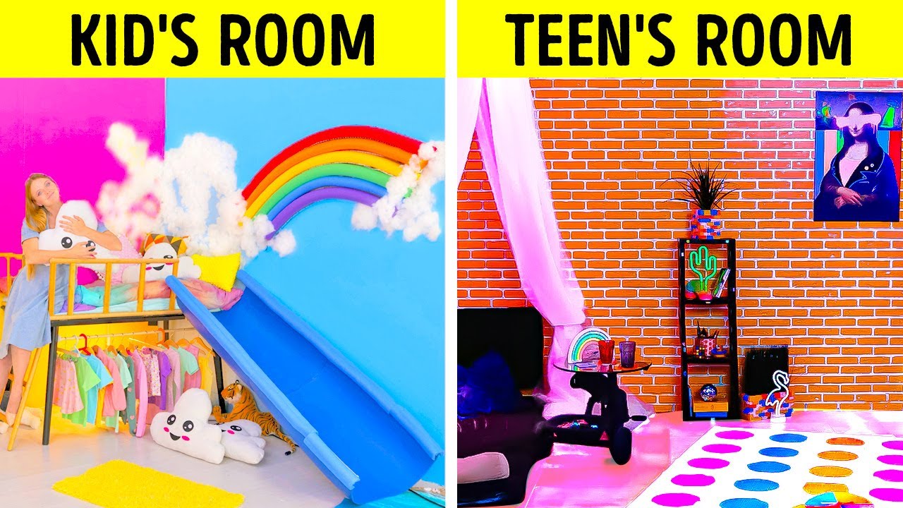 DIY Bedroom Makeover For Teens || Amazing Kid's Room Renovation