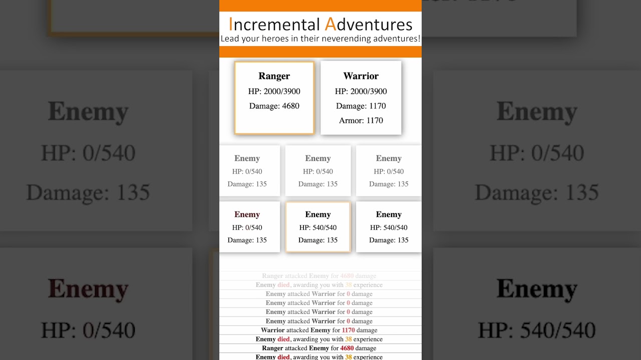 Incremental Adventures Update Showcase - Battle Enemies