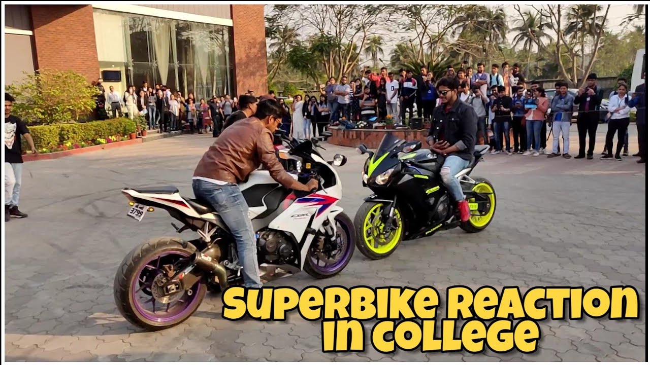 Loud Superbikes In The College !