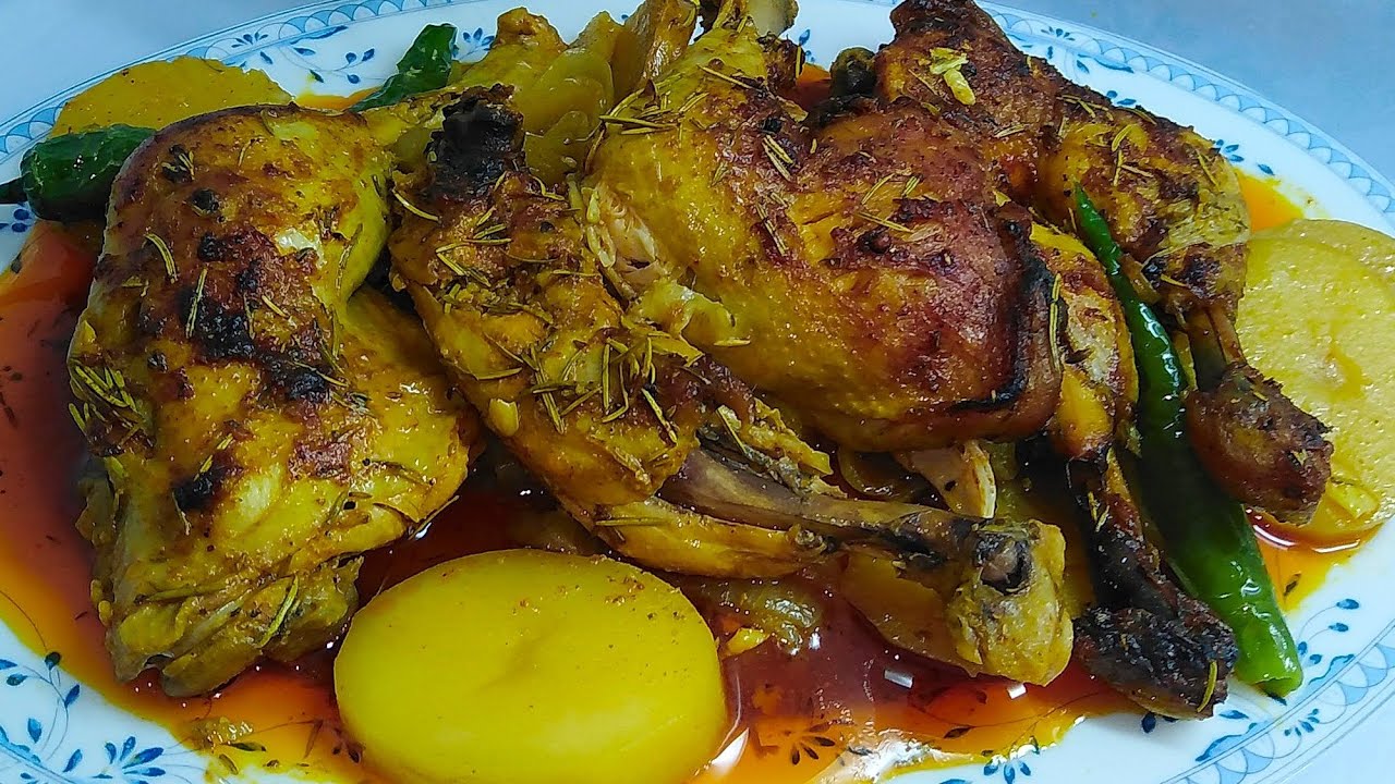 افخاذ دجاج محمرة في الفرن تذوب في الفم والبنة ولا اروع أسهل وصفة وانجح وصفة