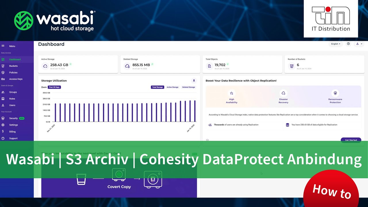 Wasabi | S3 Archiv | Cohesity DataProtect Anbindung