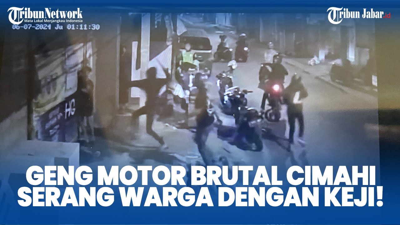 Geng Motor di Cimahi Serang Warga Membabi Buta, Ulah Biadabnya Terekam CCTV Tinggal Ditangkap!