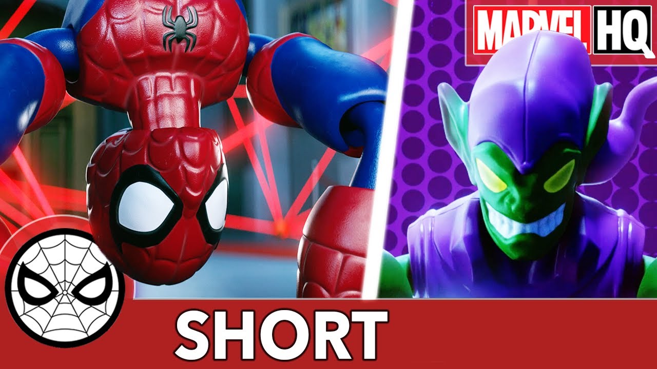 Spidey Dodges Green Goblin Lasers! | Hasbro Marvel Bend and Flex 