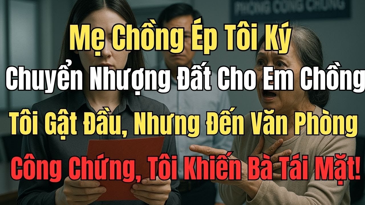 Mẹ Chồng Ép Tôi Nhường Đất Cho Em Chồng – Tôi Gật Đầu Nhưng Khiến Bà Tái Mặt Ở Văn Phòng Công Chứng!