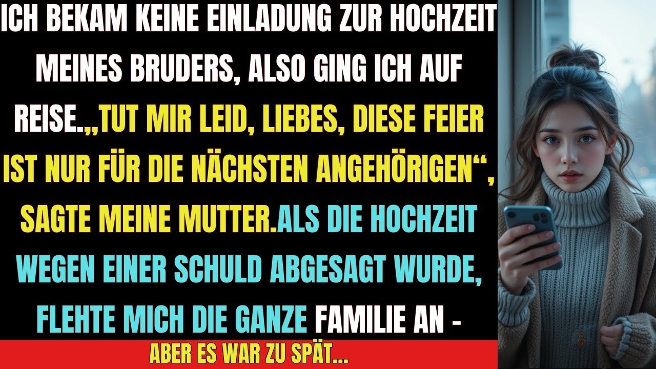„Ich wurde von der Hochzeit ausgeschlossen – was danach geschah, hätte niemand erwartet…“