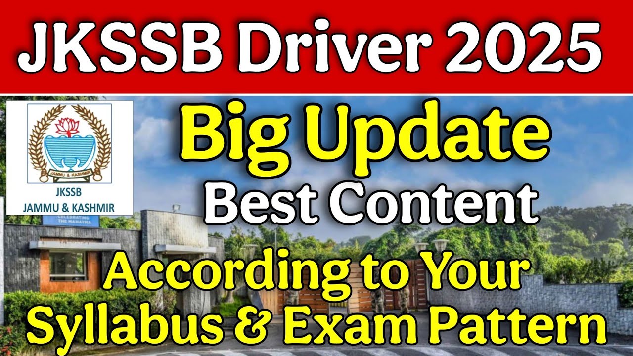 jkssb driver Syllabus & Exam Pattern Analysis || Jkssb Driver Exam Date 2025  #jkssb_driver_2025