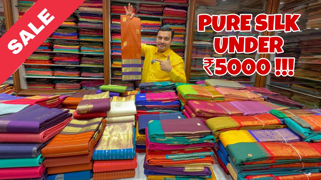 SALE🥳🚨Chickpet Wholesale Semi Gadwal & Pure Kanchipuram Silk Sarees. Single saree courier avail.