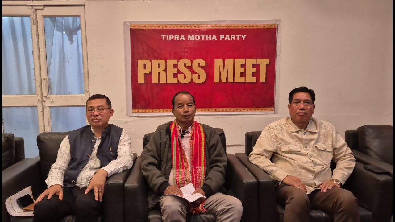 Roman Script Sanmungo Delhi CBSC Chairman Bai Malaui Press Meet Khlai Saklaikha EM Rabindra Debbarma