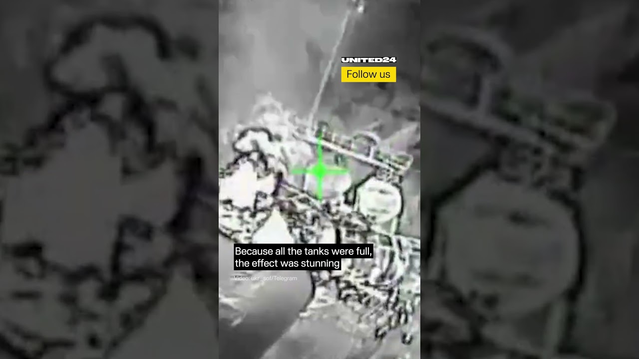 Ukraińskie drony uderzyły w rosyjski magazyn paliw i smar&oacute;w #wojnawUkrainie #dron