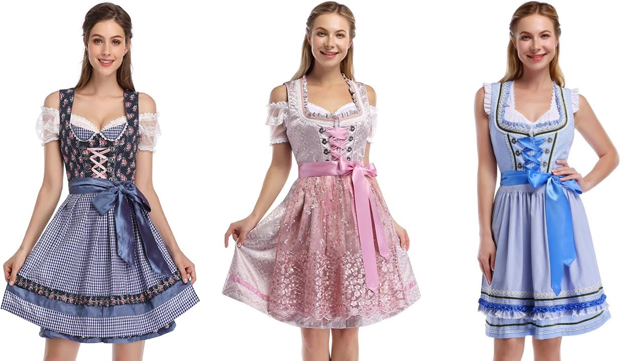 Women's German Dirndl Dress Costume Oktoberfest Carnival Halloween