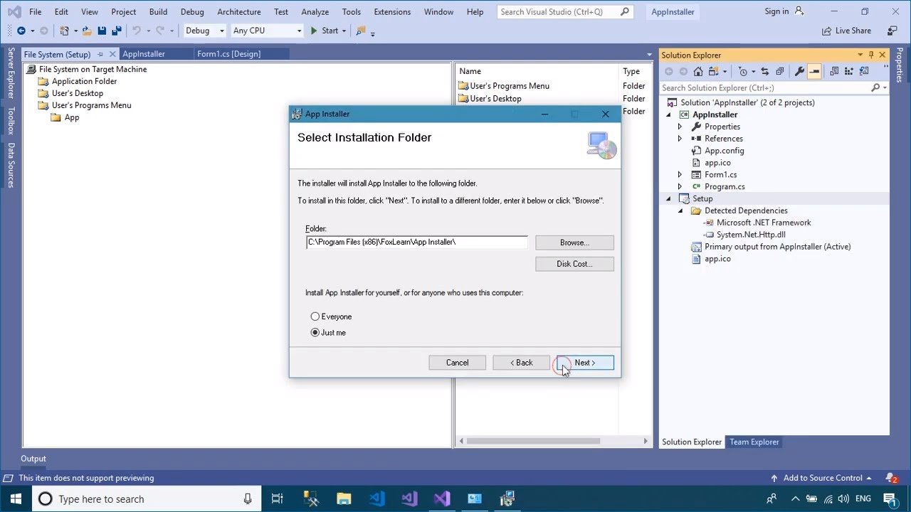 Как создать Setup.exe в Visual Studio 2019 | FoxLearn