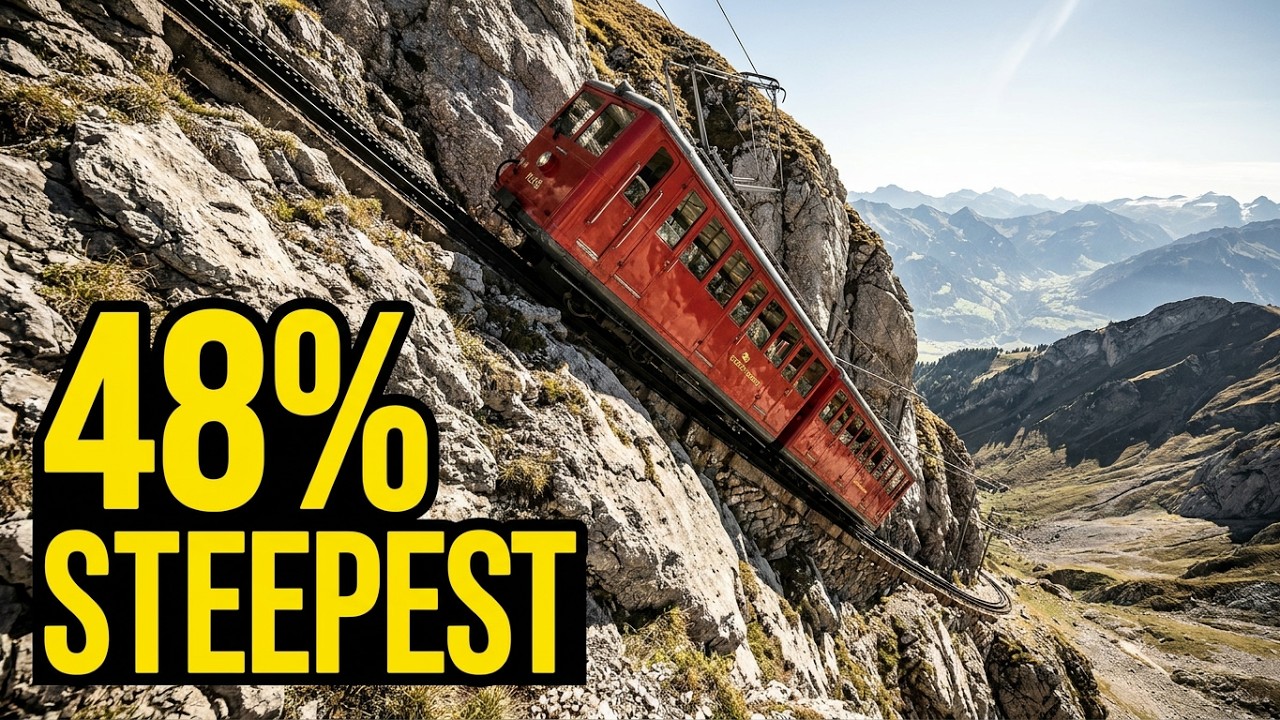 Steepest Cockwheel-Train of the World!  Zahnradbahn Pilatus bei Luzern