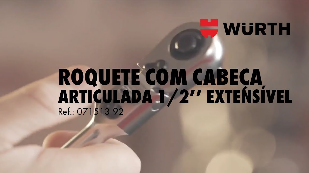 W&uuml;rth - Roquete com Cabe&ccedil;a Articulada 1/2'' Extens&iacute;vel