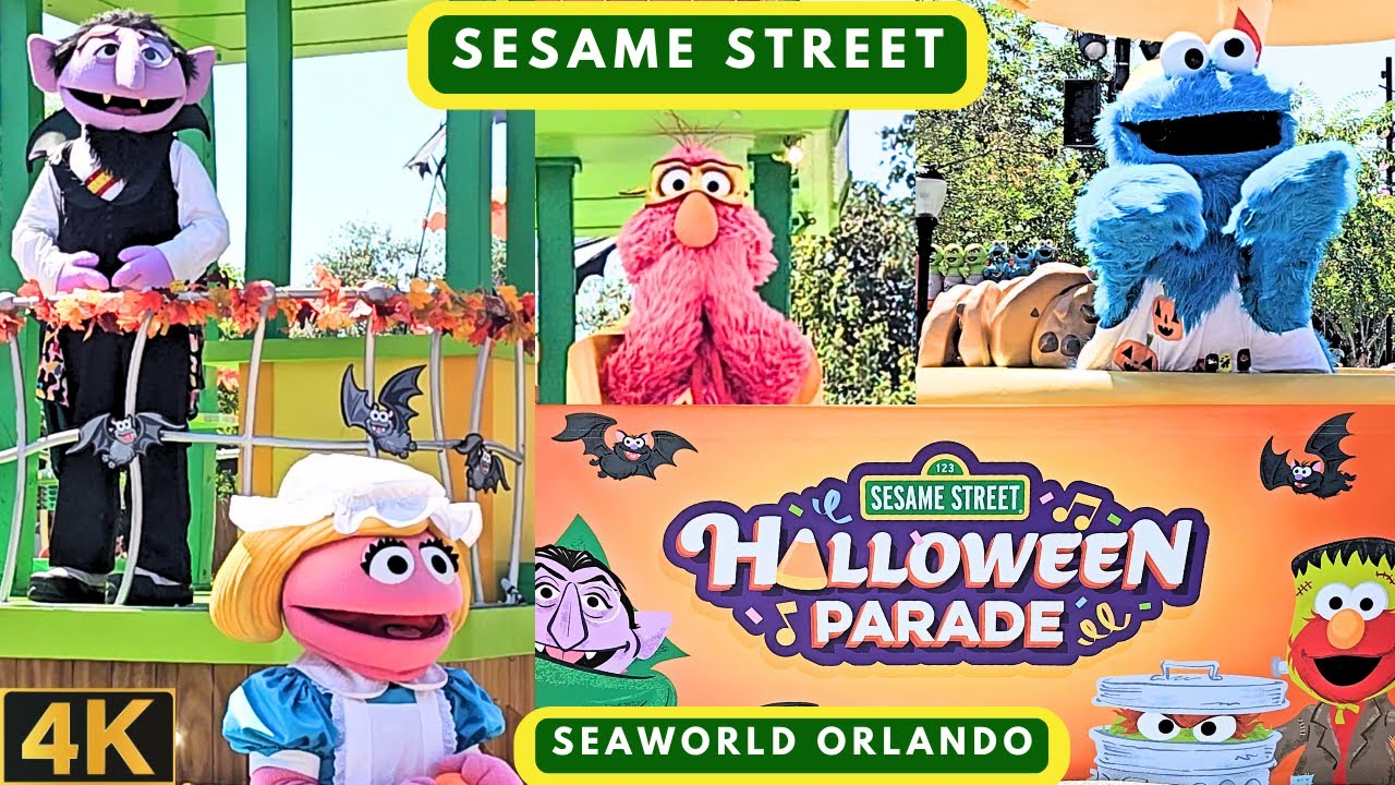 Хэллоуин-парад на Улице Сезам 4K (полное шоу) — SeaWorld Orlando — 23 сентября 2023 г.