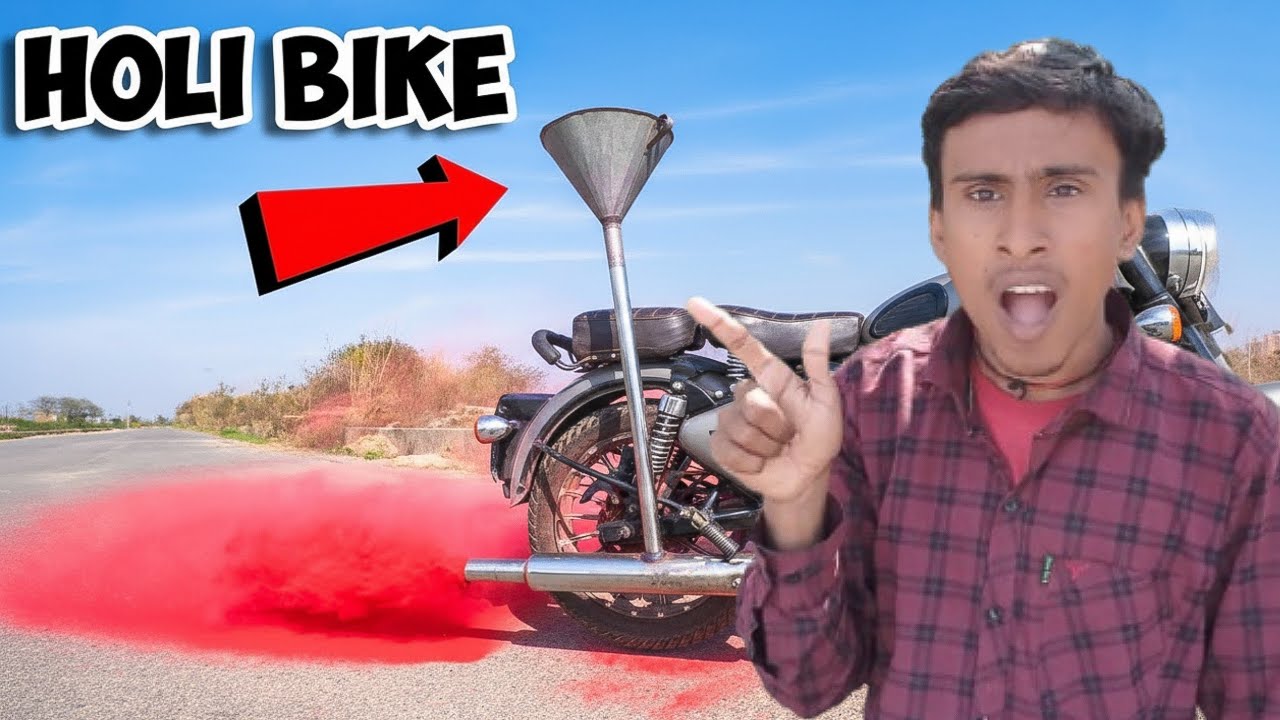 Holi Special Bike - Gulal in Silencer 😱😱 होली गुलाल || @mr back nice 