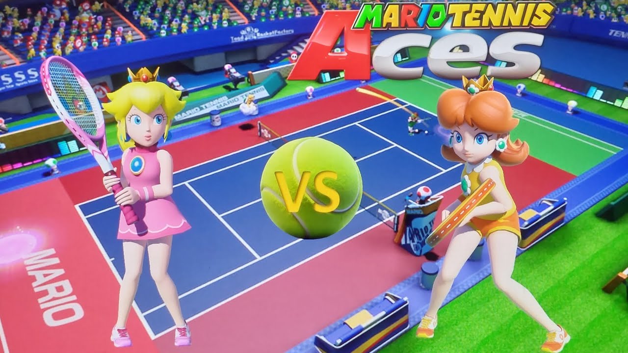 Mario Tennis Aces - Peach Vs Daisy (3 Rounds)