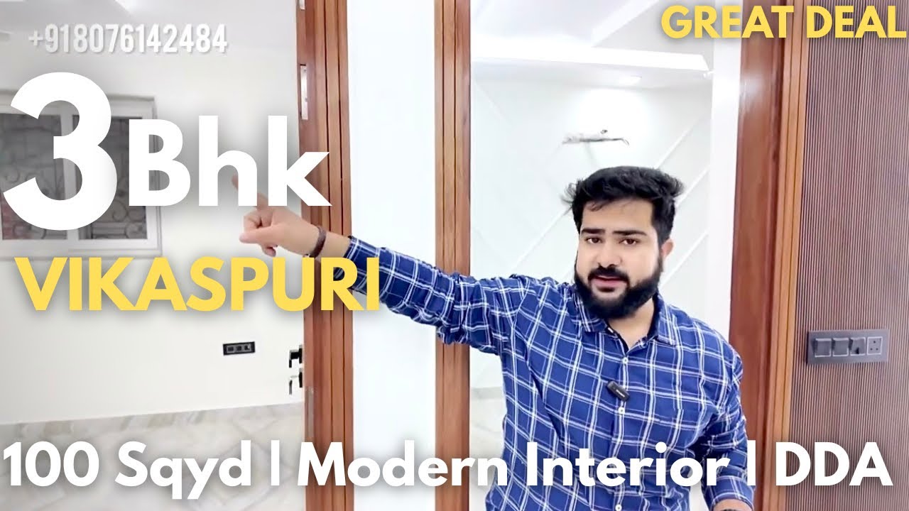 Luxury 3 BHK in Vikaspuri | 100 Sq Yards | Modern DDA Flat Tour | Gated Community | 📲 +91 8076142484
