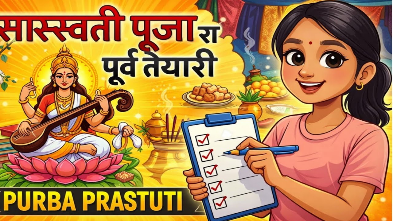 ସରସ୍ଵତୀ ପୂଜା ପୁର୍ବ ଦିନ କଣ ହେଲା???? Saraswati puja. purbadina kn hela??🤔🤔