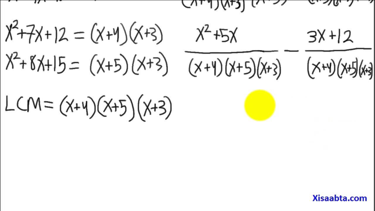 subtract rational or fractional expressions in somali Part 3 Qeybtii 3 - Somali Algebra 2
