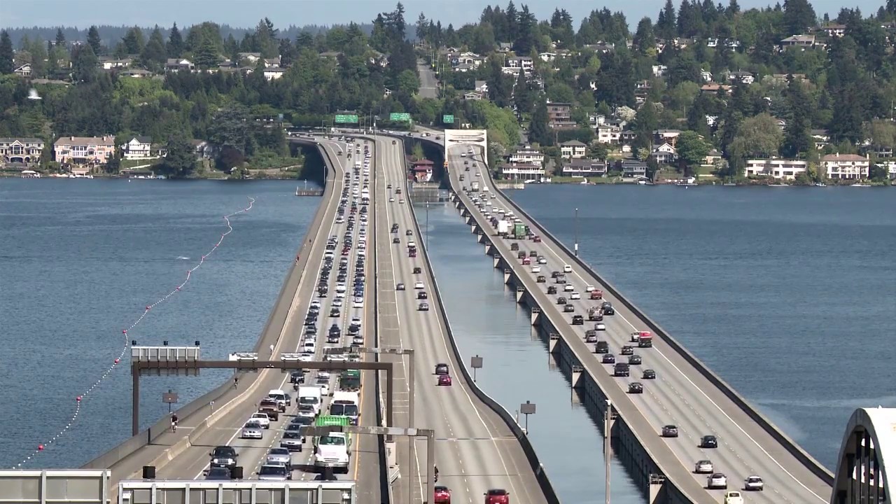Light rail over the I-90 floating bridge