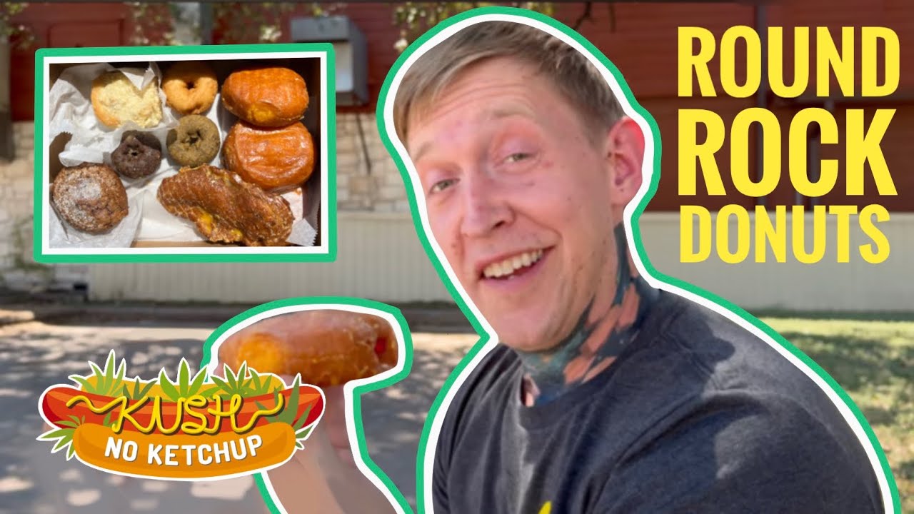Eating at Round Rock Donuts