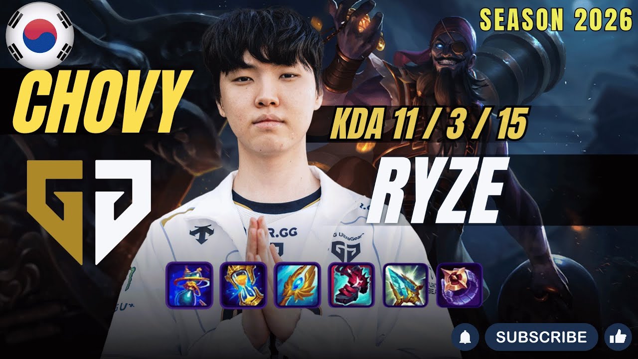 GEN Chovy RYZE vs PANTHEON Mid - Patch 26.1 KR Ranked | lolrec