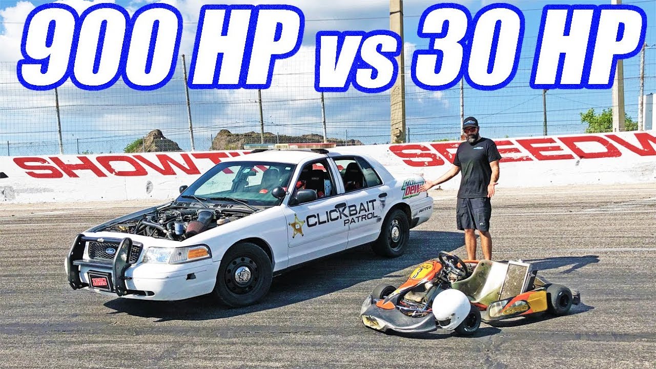 900hp Crown Vic vs. Shifter Kart! Figure 8 Face Off!