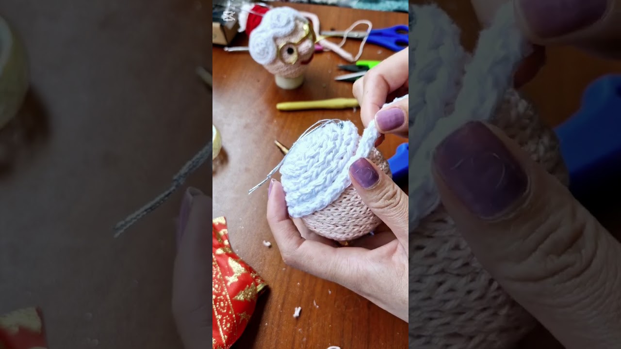 Tutorial de esferas navideñas con cordón tejido 