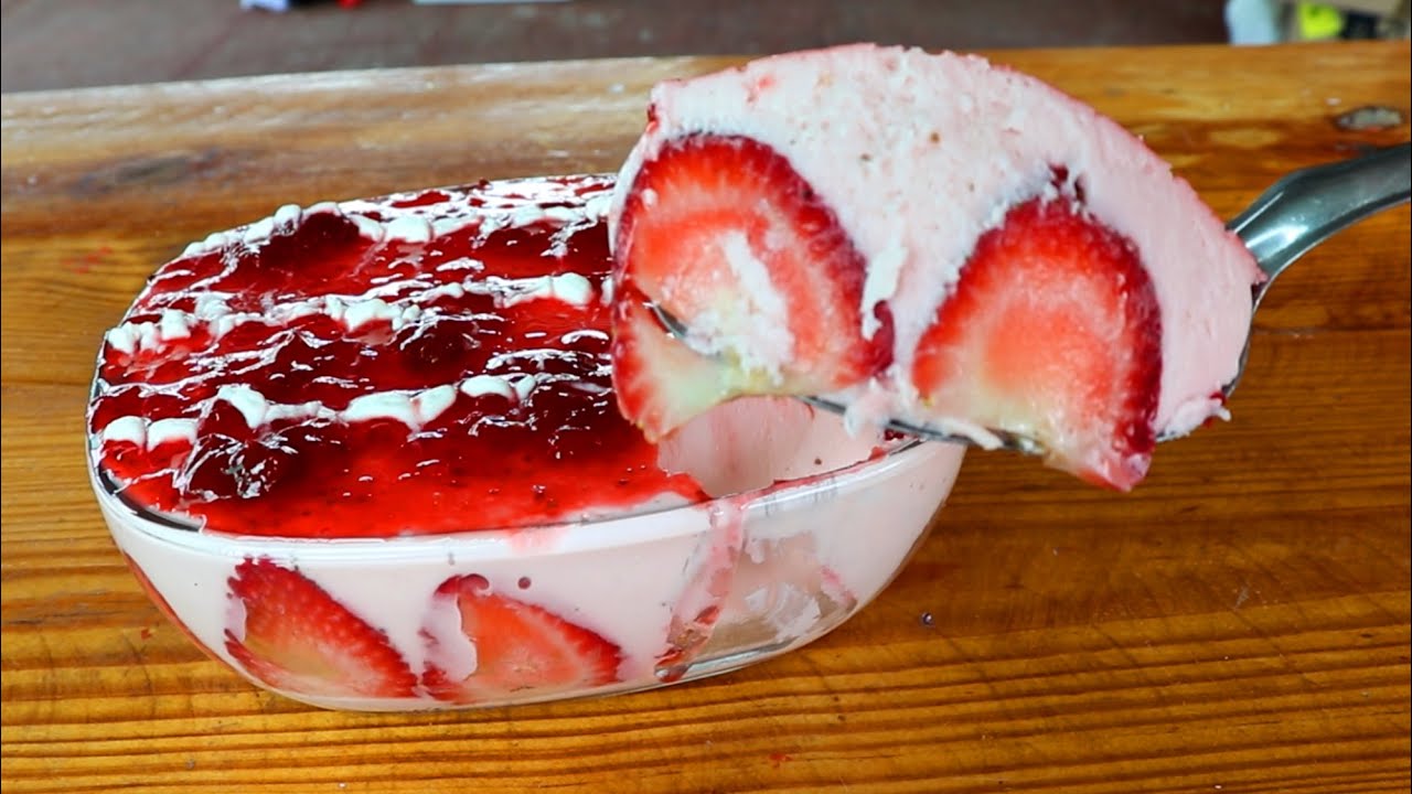 Delicia de fresas, un postre delicioso y muy fácil¡