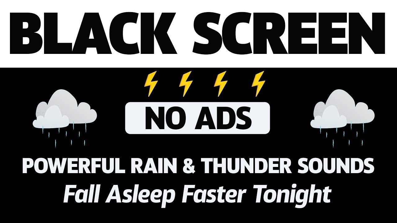 Black Screen | Heavy Rain & Thunder for Instant Deep Sleep and Total Relaxation