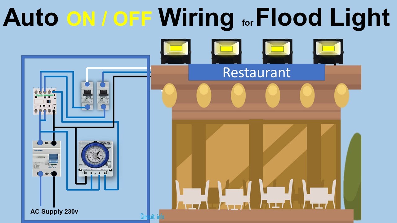 How to wire A Flood Light wiring /  LED Flood light / Lighting wiring / Circuit info.