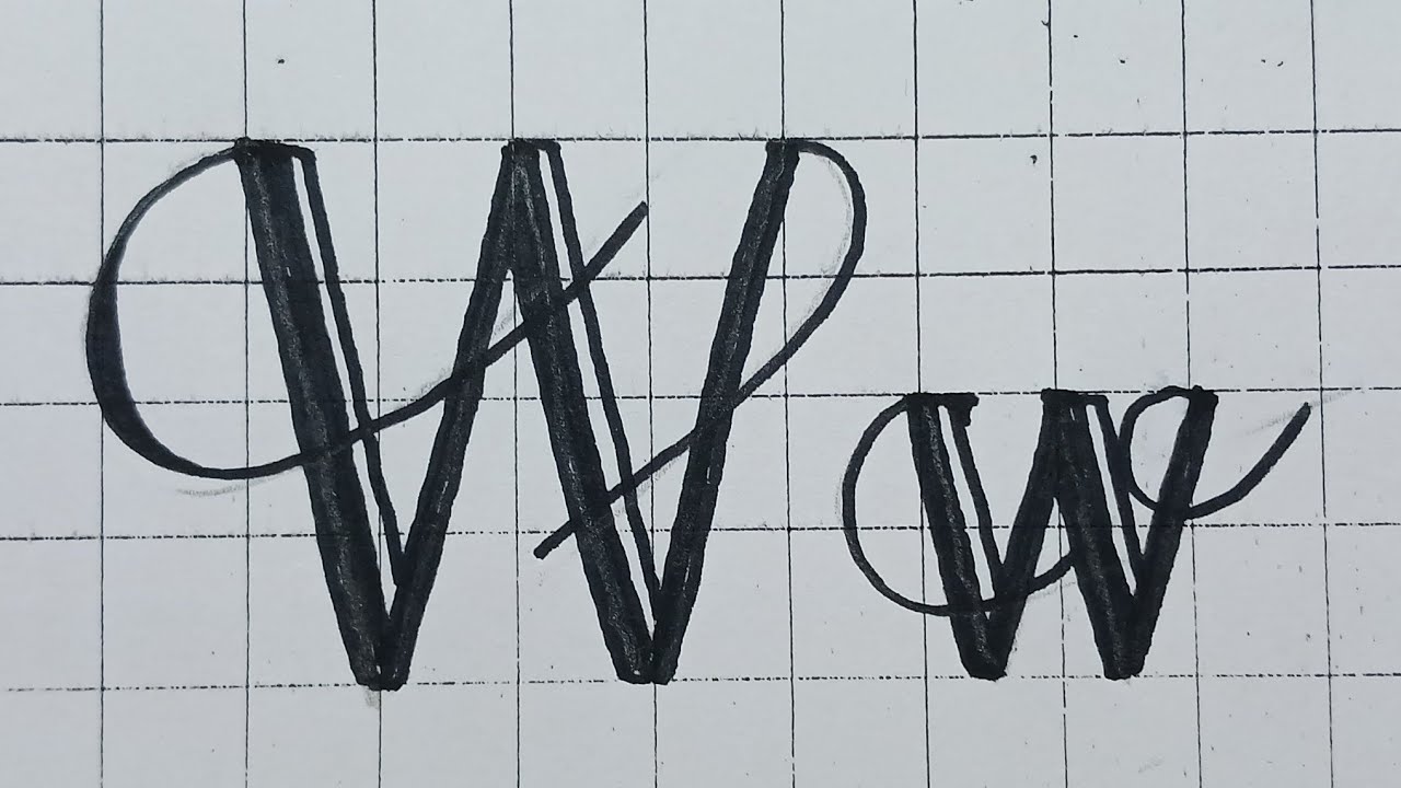 How To Draw Capital Small Letter W / Art Drawing Writing Easy For Beginners
