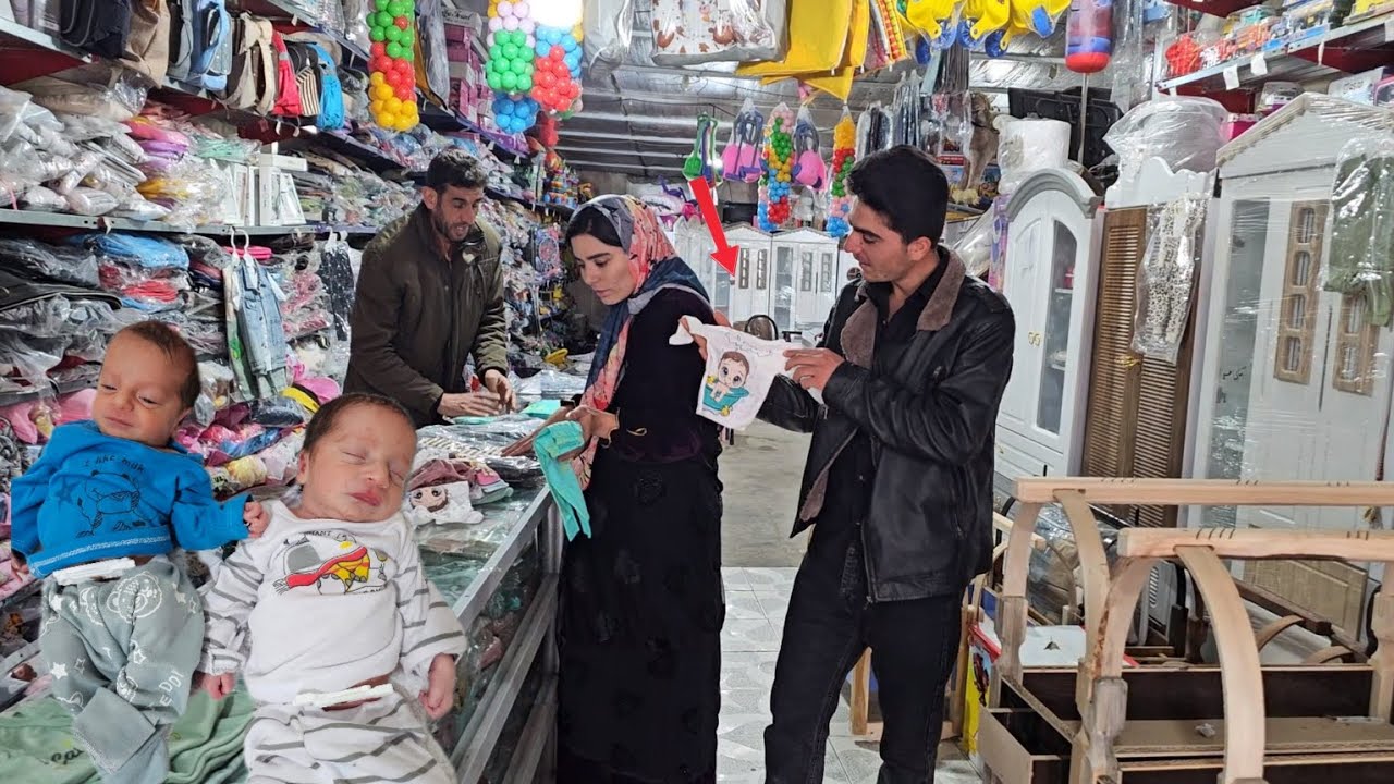 Ayas and Maryam went to town and bought clothes for their twins (Kohrig family)