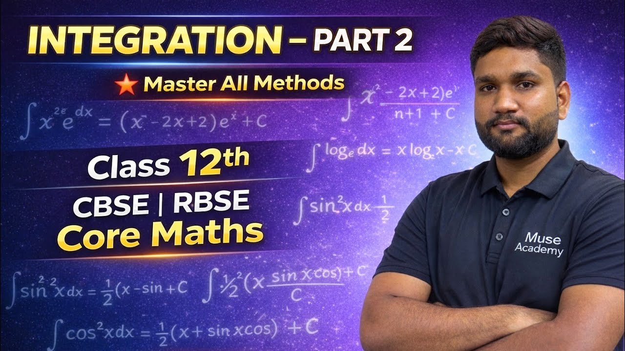 Integration Part 2 🔥 All Methods Explained | Class 12 CBSE RBSE Core Maths | 2026| Muse Academy 📗💯