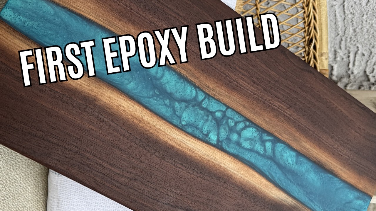I Tried Making an Epoxy River Serving Board ( First Time)
