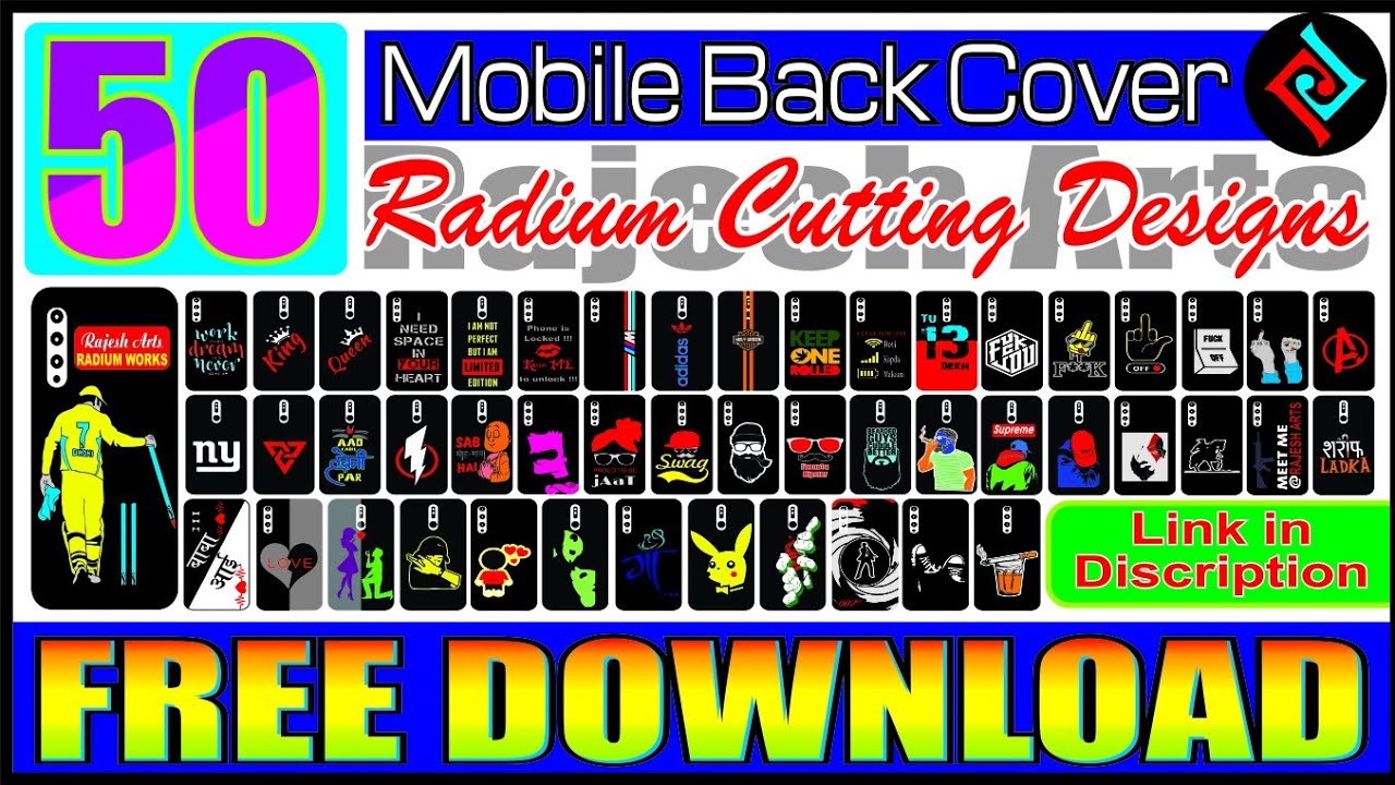 #Mobile Back cover | Radium Cutting | Sticker Designs | Free Download