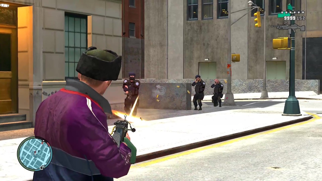 GTA 4 - NIKO | SHOOTOUT AT BOOTH TUNNEL & FIGHT WITH SWAT & POLICE + SIX STARS