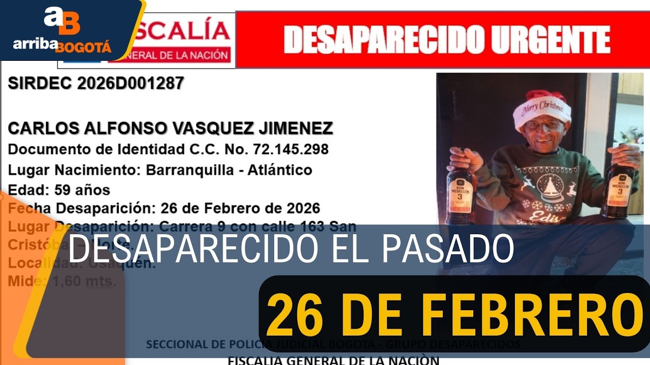 ¿Lo ha visto? Carlos Vásquez Jiménez desapareció tras encontrarse con dos desconocidos | CityTv
