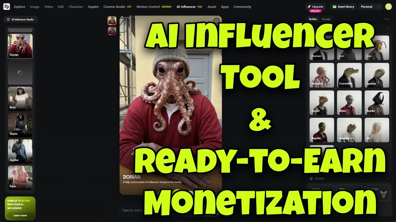 Higgsfield AI Influencer Tool & Ready-to-Earn Monetization
