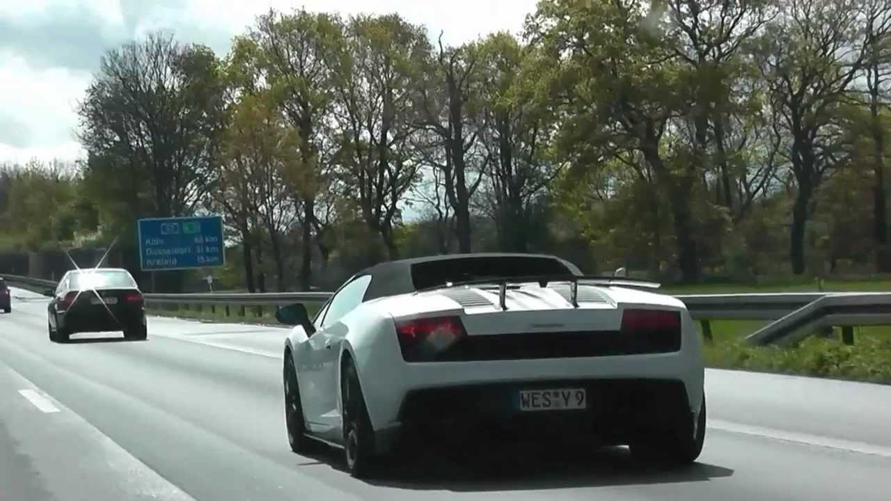 Lamborghini LP570 Performante Chase & Loud Sound on German Autobahn!