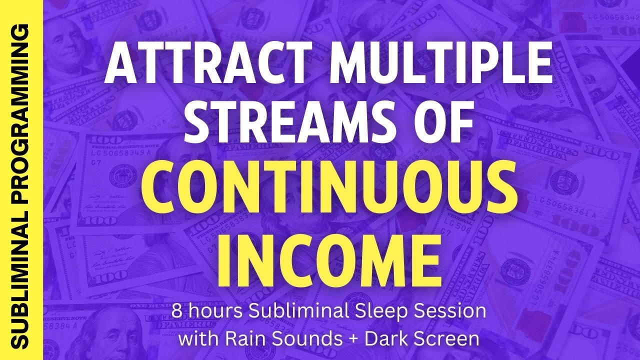 Attract multiple streams of continuous income 💚 Subliminal Affirmations + Rain Sound + Dark Screen