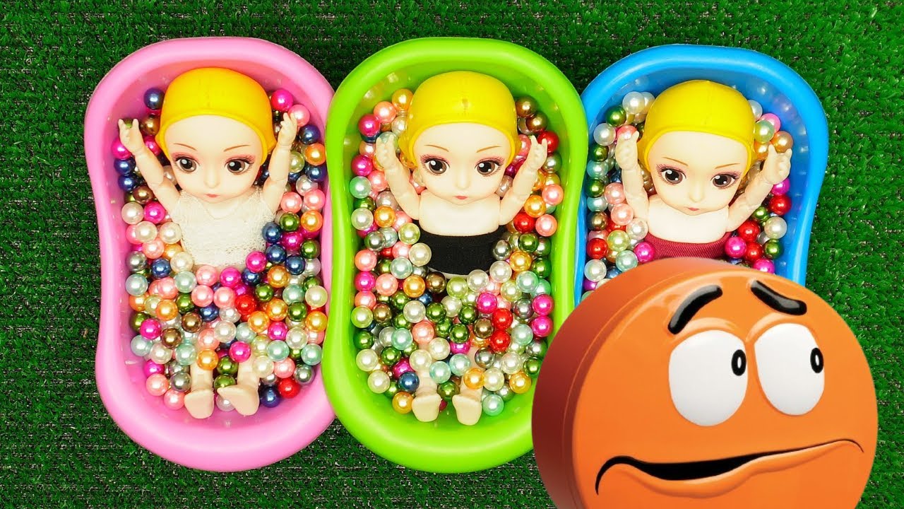 5 Minutes Satisfying Video & Mixing Funny Candy ASMR & Make Up in 3 BathTubs with Magic Slime