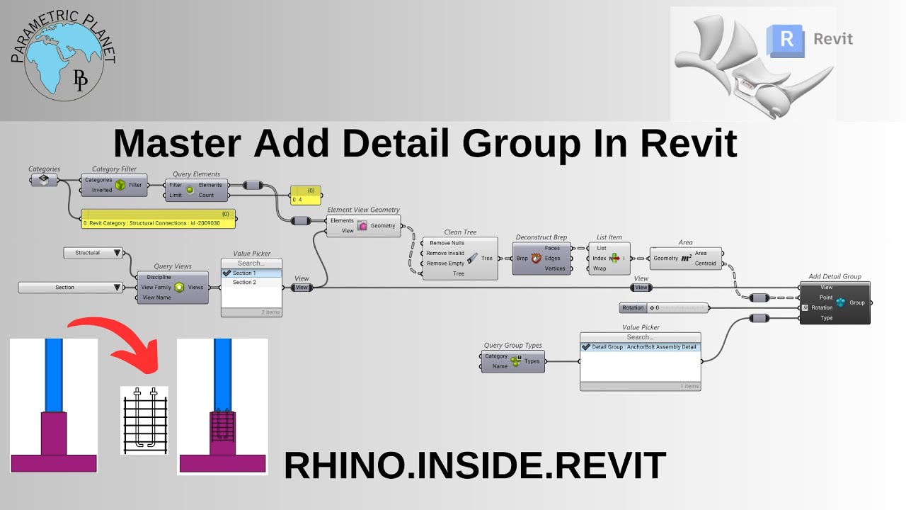 How to Add Detail Group | Rhino.Inside.Revit | Grasshopper