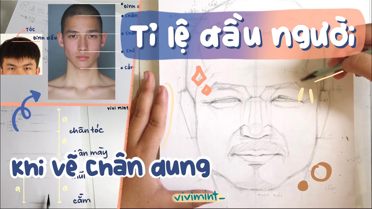 ✨TSMT #12✨ Tỉ lệ đầu người khi vẽ chân dung || vivi mint