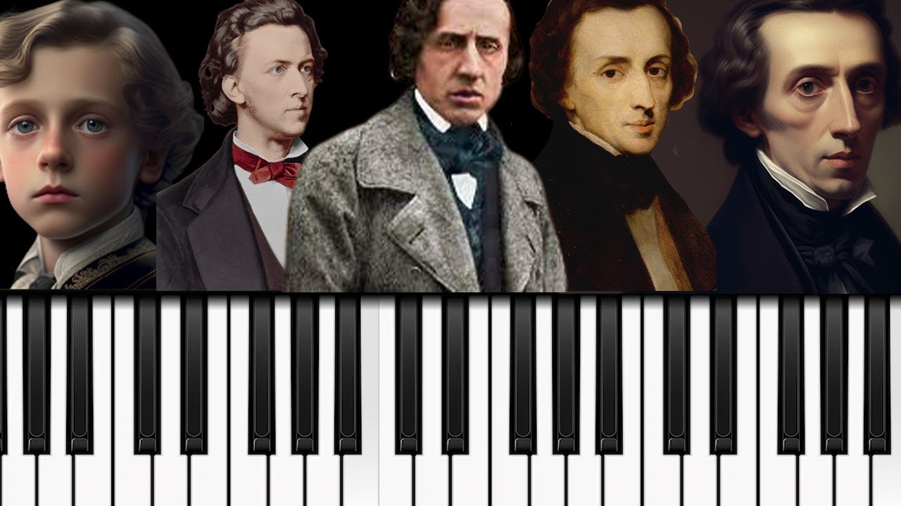 Chopin - The Very Best Piano Solo & AI Art | Evolution of Chopin’s Music from 7 to 39 Years Old