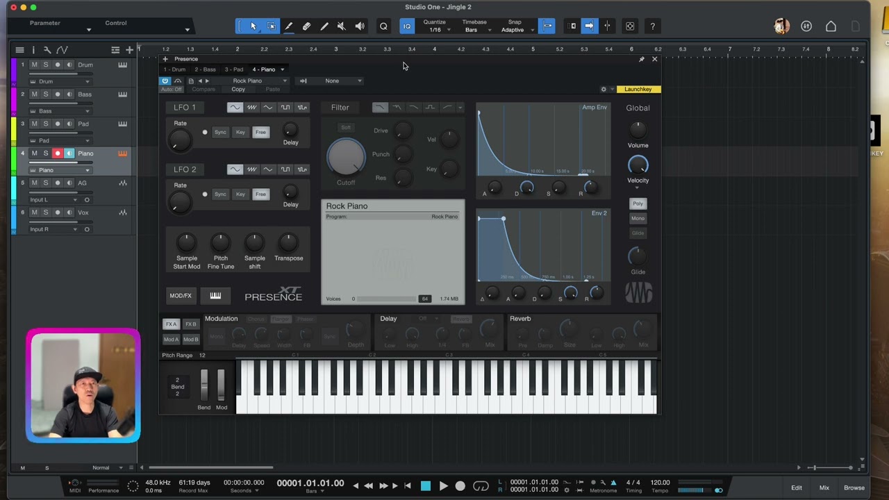 Create Short Jingle Using Presonus Studio One Prime [With build-in virtual instruments]