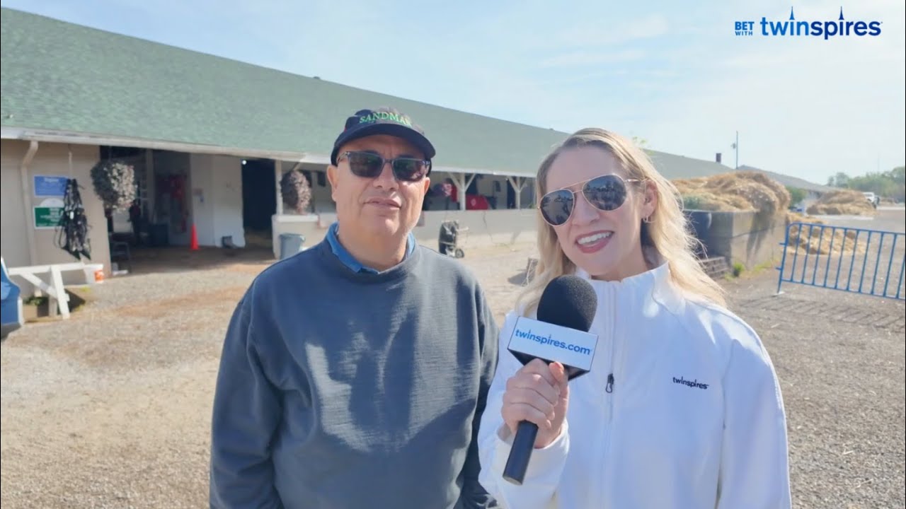 Trainer Mark Casse after La Cara's bullet work on April 22