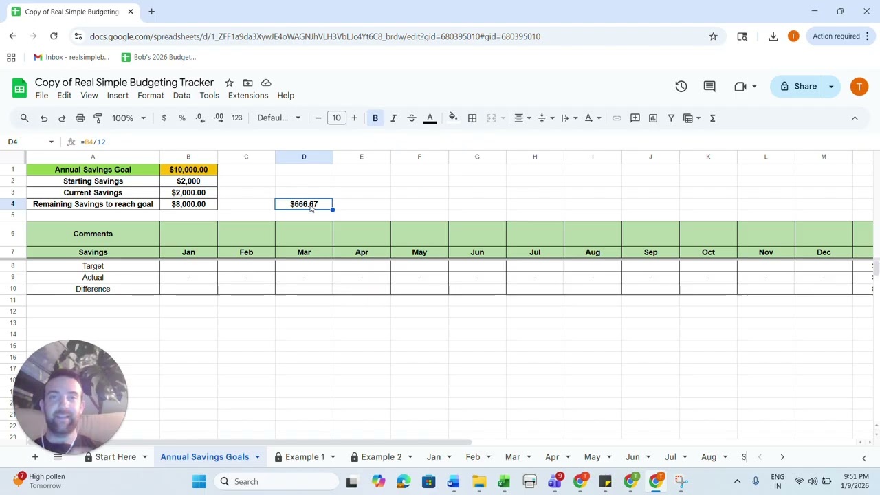 Step 1:  Setting Your Annual Savings Goals