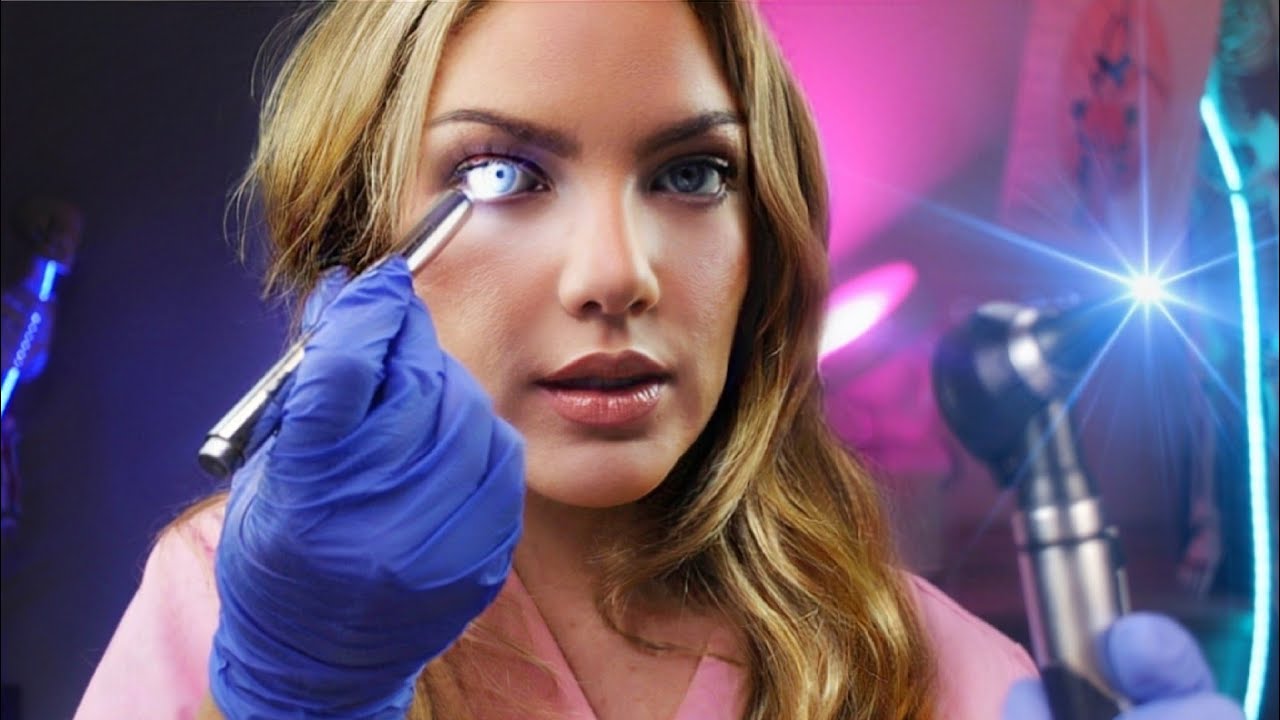 ASMR Night Nurse in Your Ear | Inaudible up Close Whispers, Otoscope, Ear to Ear Medical Care